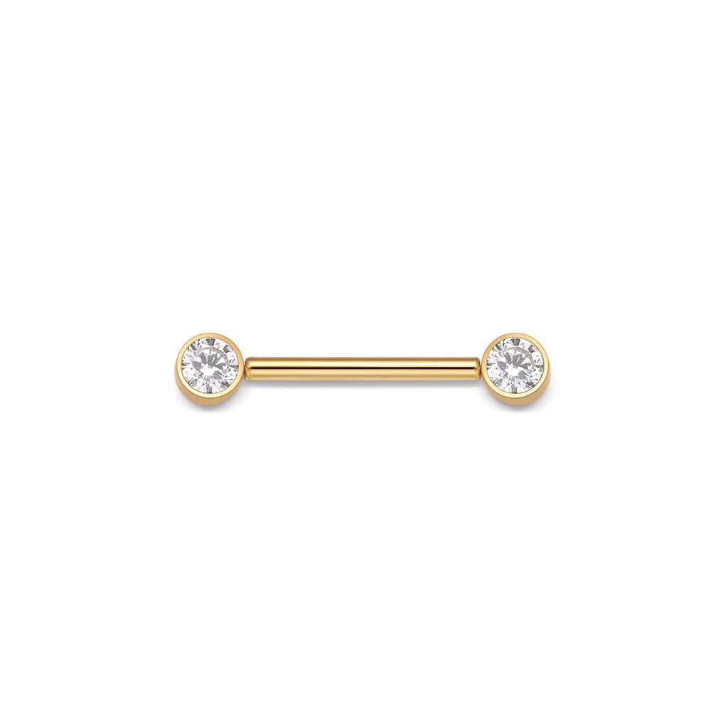 Titanium Bezel Cubic Zirconia Nipple Bar - SkinKandy | Body Jewellery & Piercing Online Australia