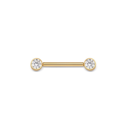 Titanium Bezel Cubic Zirconia Nipple Bar - SkinKandy | Body Jewellery & Piercing Online Australia