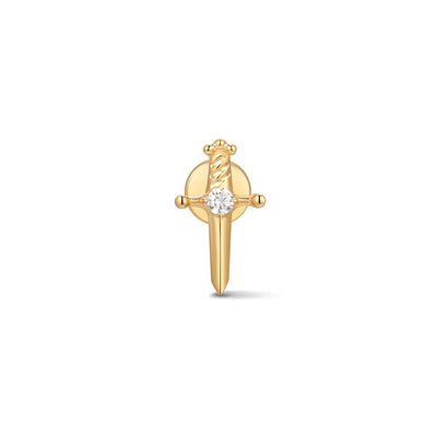 Titanium Dagger Cubic Zirconia Flatback - SkinKandy | Body Jewellery & Piercing Online Australia