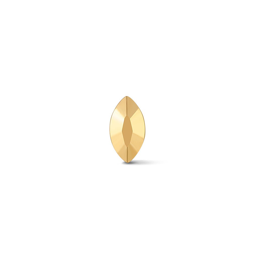 Gold-tone faceted marquis flatback piercing