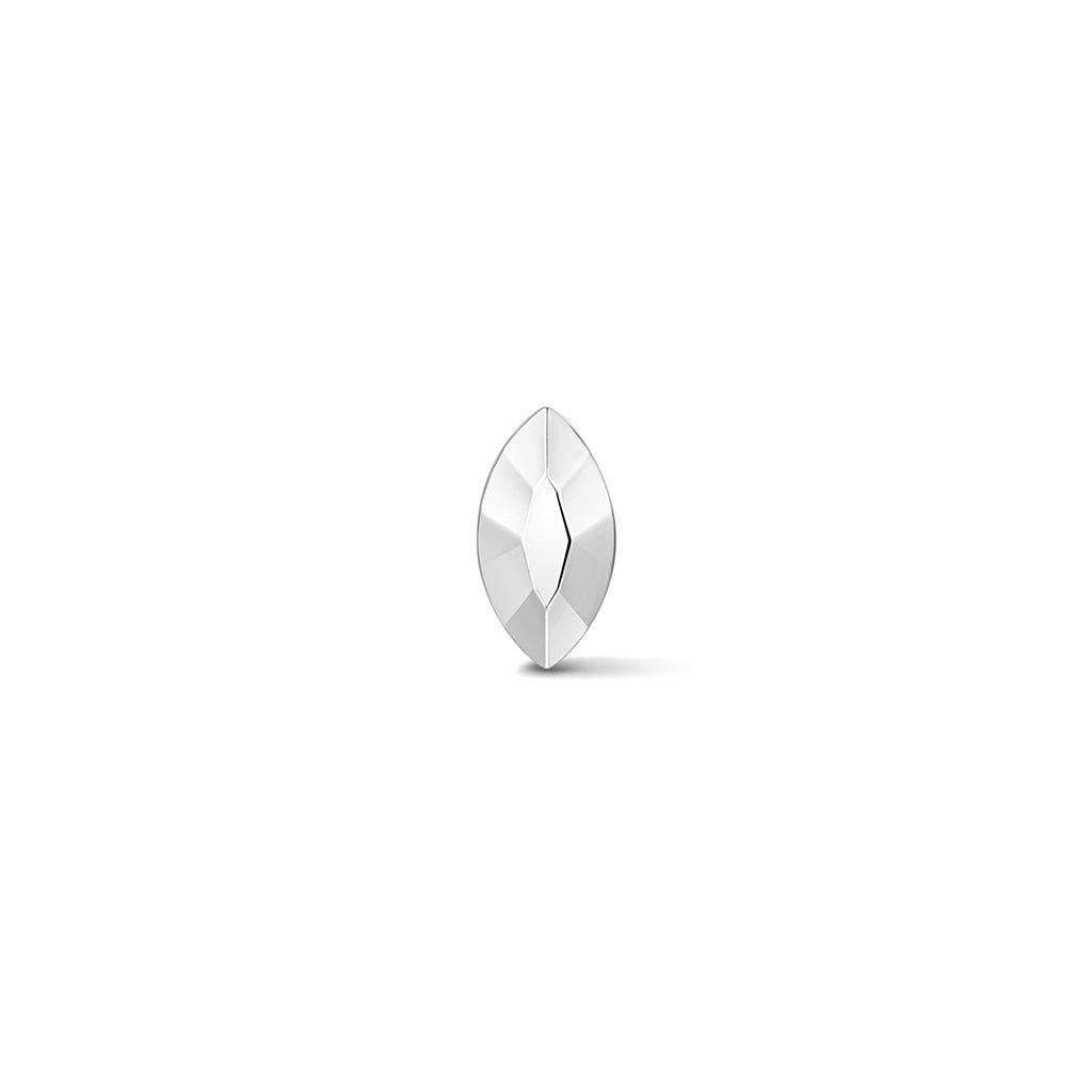 Silver-tone faceted marquis flatback piercing