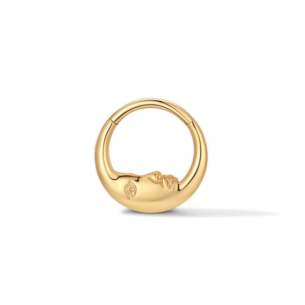 Image for 316L Stainless Steel Dreaming Crescent Moon Segment Ring