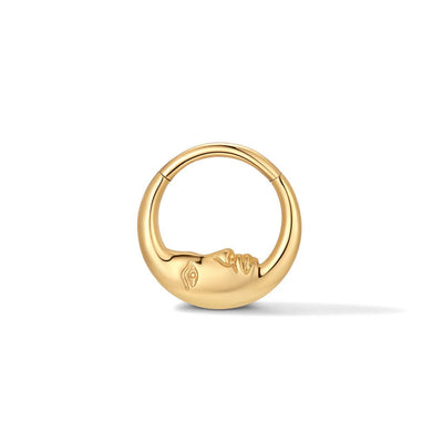 316L Stainless Steel Dreaming Crescent Moon Segment Ring - SkinKandy | Body Jewellery & Piercing Online Australia