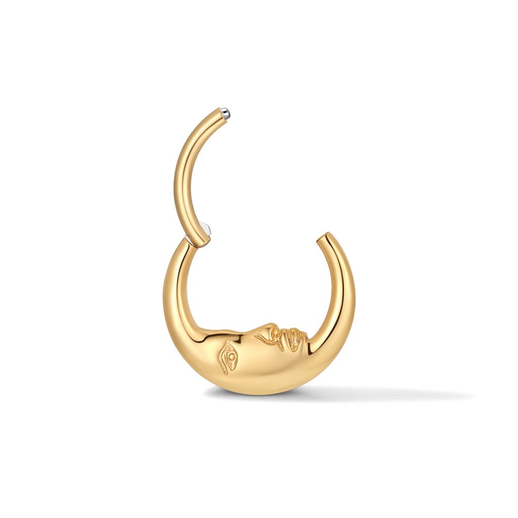 316L Stainless Steel Dreaming Crescent Moon Segment Ring - SkinKandy | Body Jewellery & Piercing Online Australia