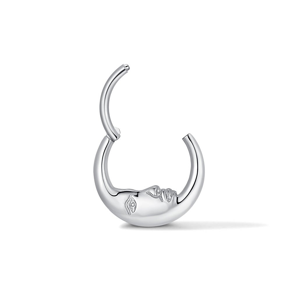 316L Stainless Steel Dreaming Crescent Moon Segment Ring - SkinKandy | Body Jewellery & Piercing Online Australia
