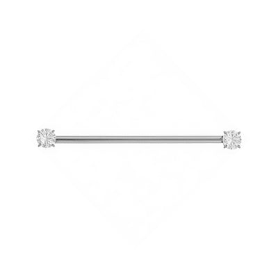 Titanium Internally Threaded Round Cubic Zirconia Industrial Barbell