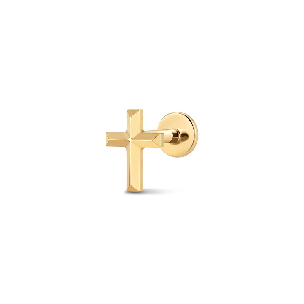 316L Stainless Steel Detailed Cross Flatback - SkinKandy | Body Jewellery & Piercing Online Australia