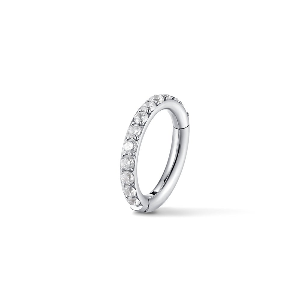 Titanium Round Cubic Zirconia Segment Ring - SkinKandy | Body Jewellery & Piercing Online Australia