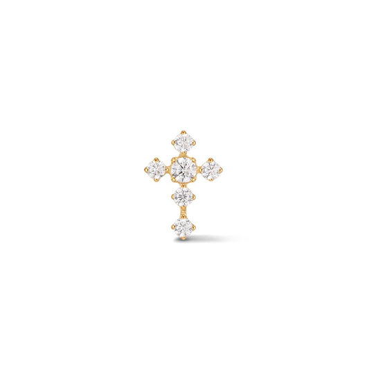 316L Stainless Steel Antique Cross Flatback with Cubic Zirconia - SkinKandy | Body Jewellery & Piercing Online Australia