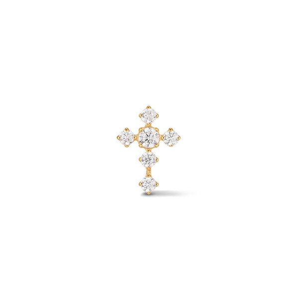 316L Stainless Steel Antique Cross Flatback with Cubic Zirconia