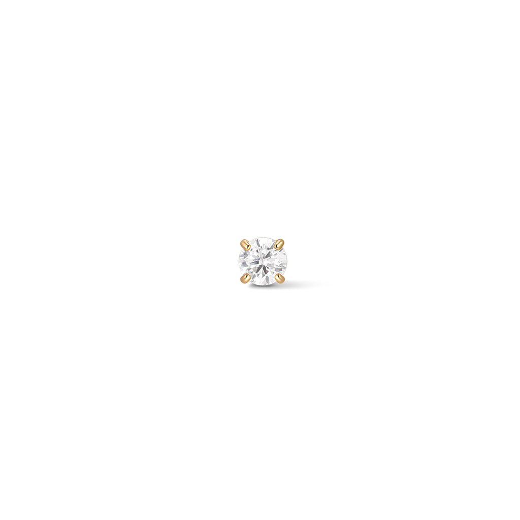 Image for Titanium Nose Stud Flatback 2mm Claw Set Round with Cubic Zirconia