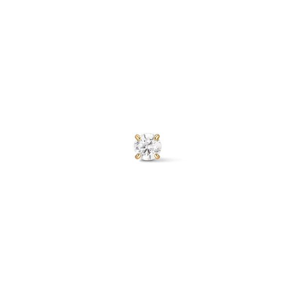 Titanium Nose Stud Flatback 2mm Claw Set Round with Cubic Zirconia