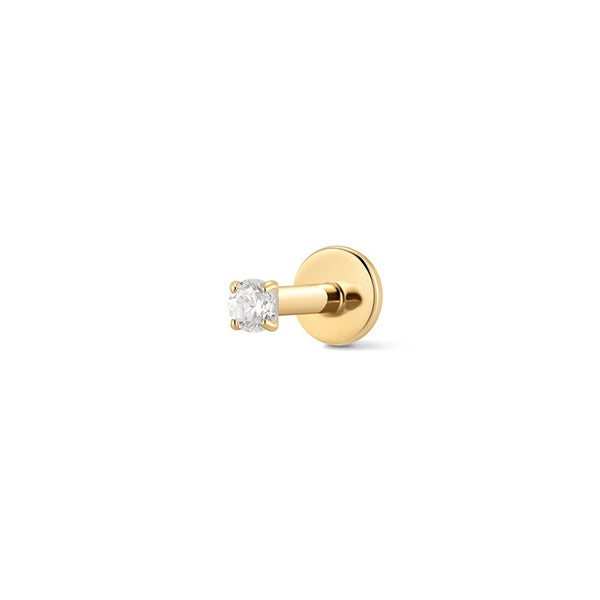Titanium Nose Stud Flatback 2mm Claw Set Round with Cubic Zirconia