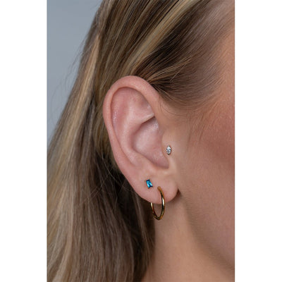 Titanium Flatback Baguette Half Bezel Cubic Zirconia - SkinKandy | Body Jewellery & Piercing Online Australia