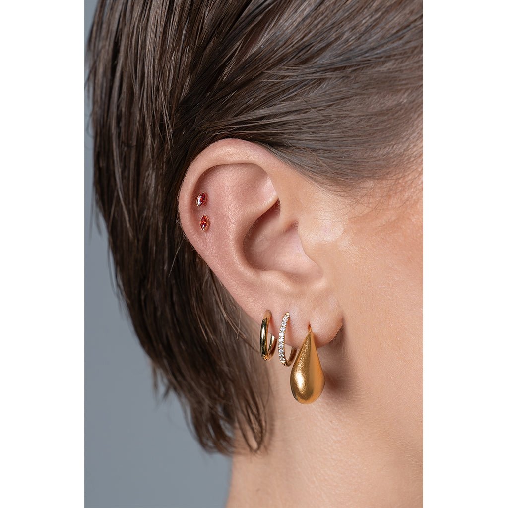 Titanium Flatback Blood Marquis Cubic Zirconia - SkinKandy | Body Jewellery & Piercing Online Australia