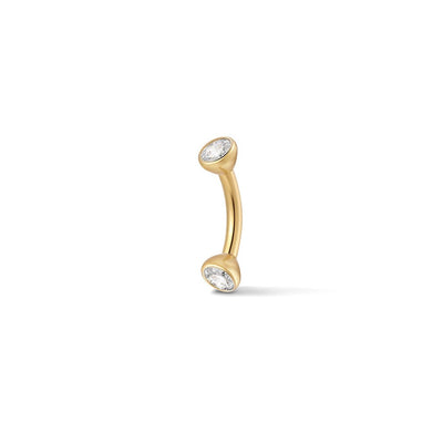 Titanium Cone Bezel Set Cubic Zirconia Internally Threaded Curved Barbell - SkinKandy | Body Jewellery & Piercing Online Australia