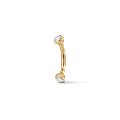 Titanium Cone Bezel Set Cubic Zirconia Internally Threaded Curved Barbell - SkinKandy | Body Jewellery & Piercing Online Australia