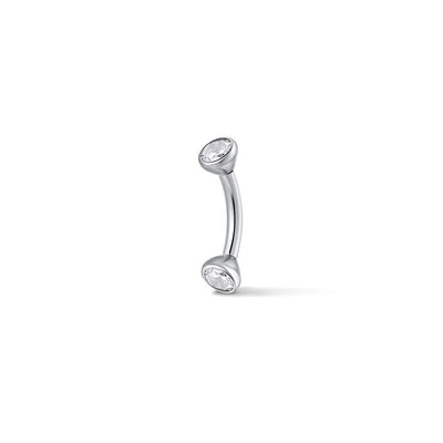 Titanium Cone Bezel Set Cubic Zirconia Internally Threaded Curved Barbell - SkinKandy | Body Jewellery & Piercing Online Australia