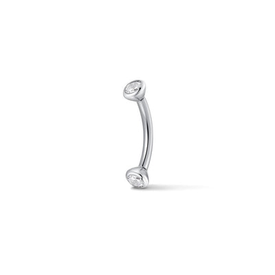 Titanium Cone Bezel Set Cubic Zirconia Internally Threaded Curved Barbell - SkinKandy | Body Jewellery & Piercing Online Australia