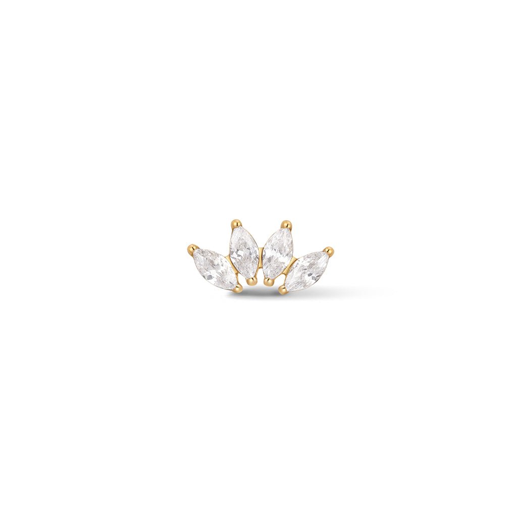 Titanium 4 Fan Marquis Cubic Zirconia Flatback - SkinKandy | Body Jewellery & Piercing Online Australia