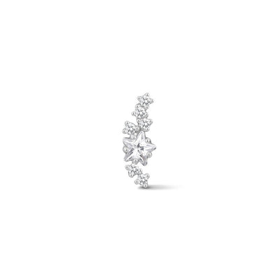 316L Stainless Steel Starlight Curved Bar Flatback with Cubic Zirconia - SkinKandy | Body Jewellery & Piercing Online Australia