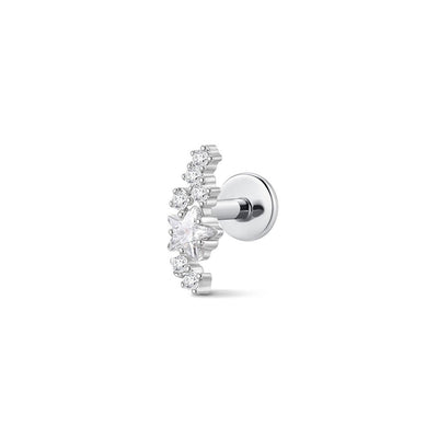 316L Stainless Steel Starlight Curved Bar Flatback with Cubic Zirconia - SkinKandy | Body Jewellery & Piercing Online Australia