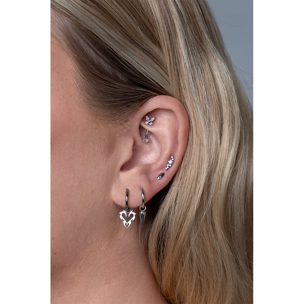 316L Stainless Steel Starlight Curved Bar Flatback with Cubic Zirconia - SkinKandy | Body Jewellery & Piercing Online Australia