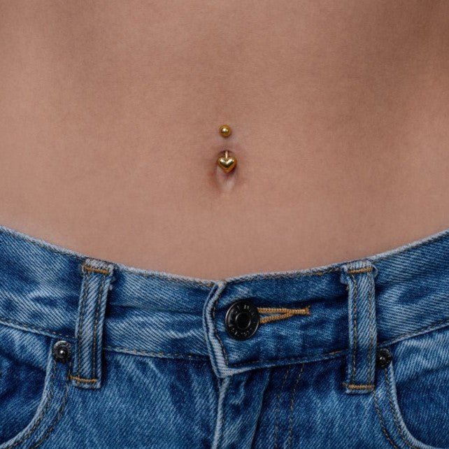 316L Stainless Steel Internally Threaded Polished Heart Navel Bar - SkinKandy | Body Jewellery & Piercing Online Australia