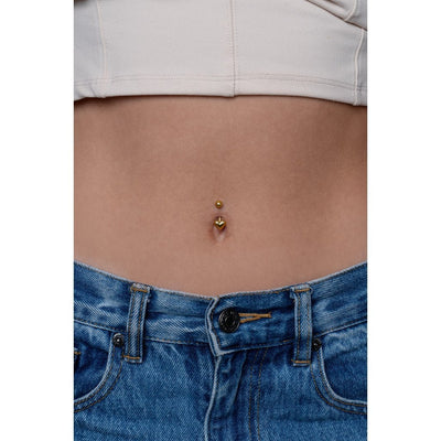 316L Stainless Steel Internally Threaded Polished Heart Navel Bar
