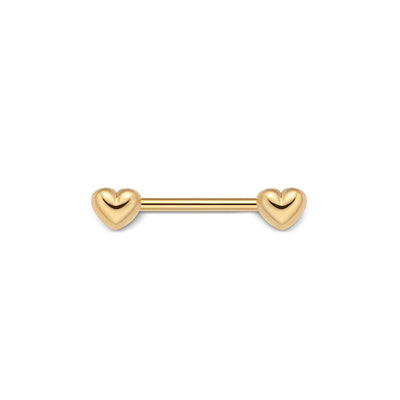 316L Stainless Steel Polished Heart Nipple Bar - SkinKandy | Body Jewellery & Piercing Online Australia