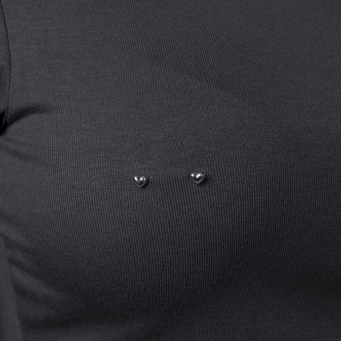 316L Stainless Steel Polished Heart Nipple Bar - SkinKandy | Body Jewellery & Piercing Online Australia