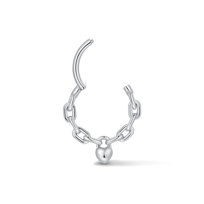 316L Stainless Steel Padlock Heart Segment Ring - SkinKandy | Body Jewellery & Piercing Online Australia