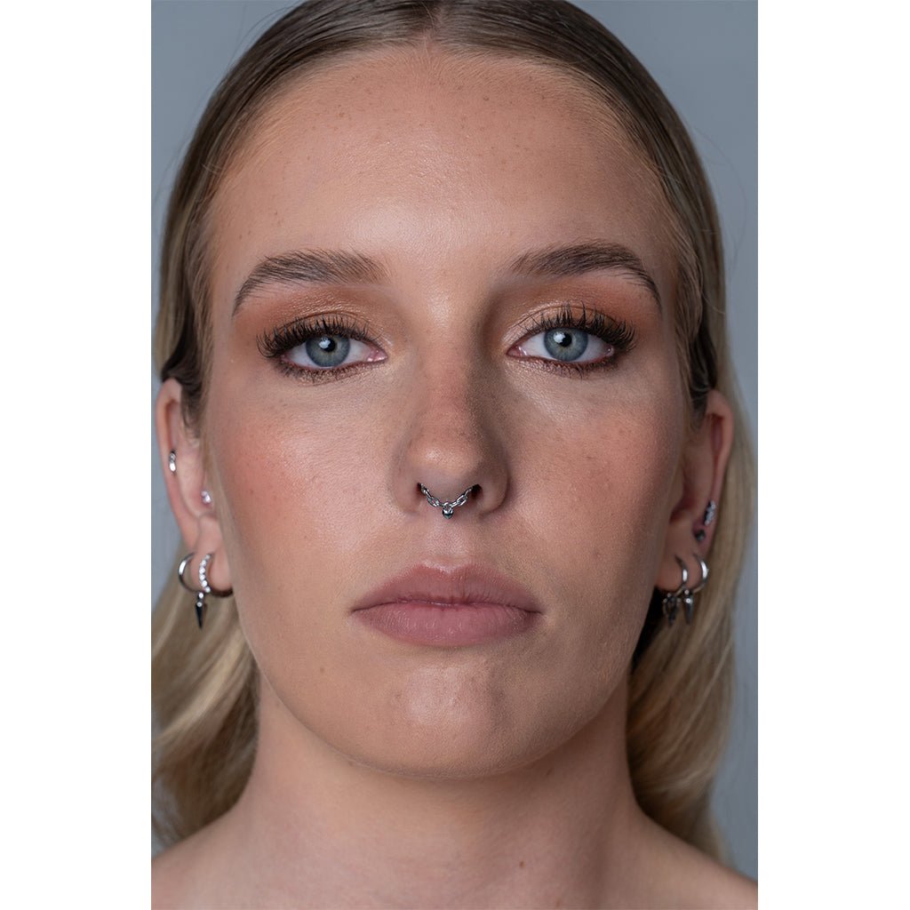 Padlock Heart Segment Ring Stainless Steel In Gold/Silver