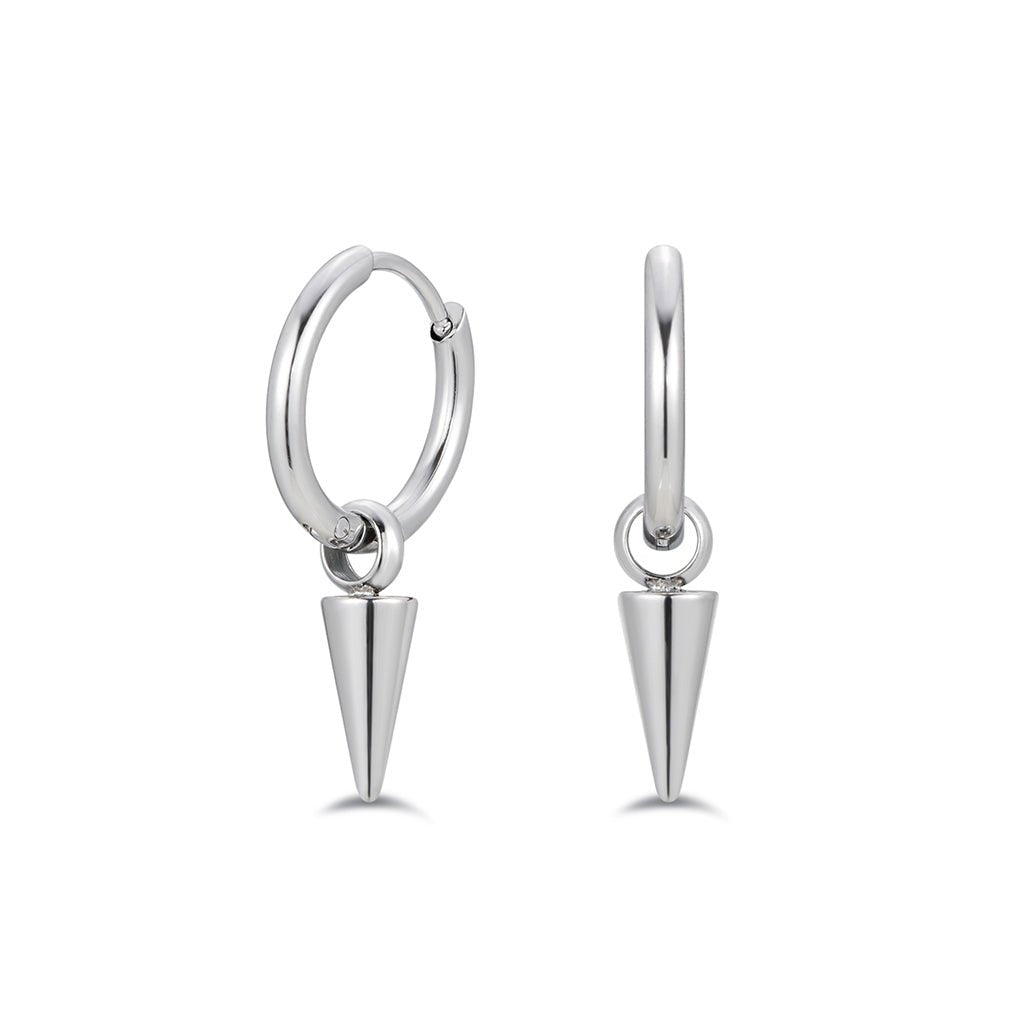 316L Stainless Steel Spike Drop Classic Hoop Earring - SkinKandy | Body Jewellery & Piercing Online Australia