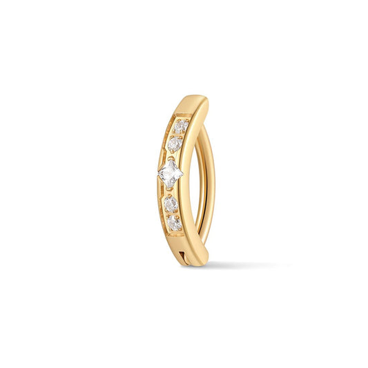 Titanium Internally Threaded Square Cubic Zirconia Navel Clicker - SkinKandy | Body Jewellery & Piercing Online Australia