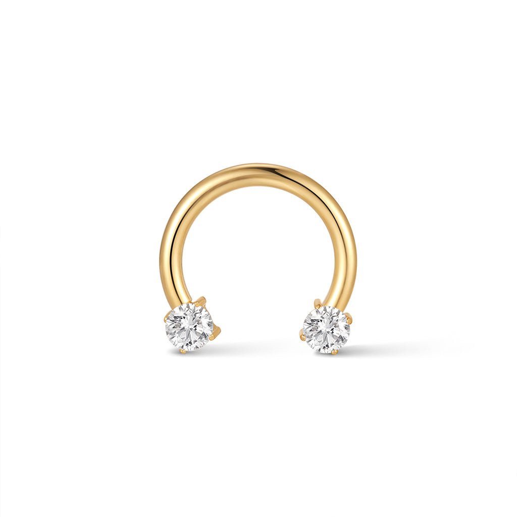 Titanium Internally Threaded Prong Set Round Cubic Zirconia Horseshoe - SkinKandy | Body Jewellery & Piercing Online Australia