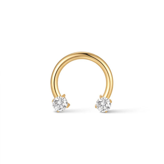 Titanium Internally Threaded Prong Set Round Cubic Zirconia Horseshoe - SkinKandy | Body Jewellery & Piercing Online Australia