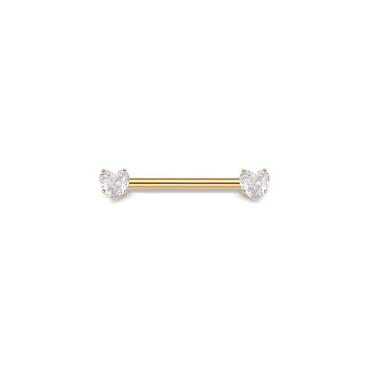 Titanium Threadless Heart Cubic Zirconia Nipple Bar - SkinKandy | Body Jewellery & Piercing Online Australia