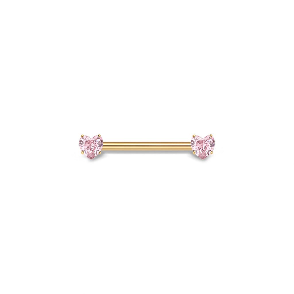 Titanium Threadless Heart Cubic Zirconia Nipple Bar - SkinKandy | Body Jewellery & Piercing Online Australia