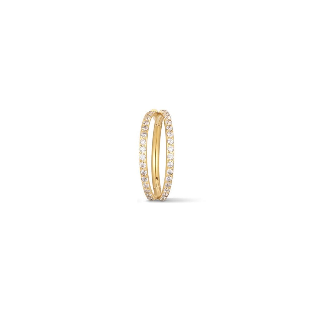 Titanium Double Hoop Cubic Zirconia Segment Ring - SkinKandy | Body Jewellery & Piercing Online Australia