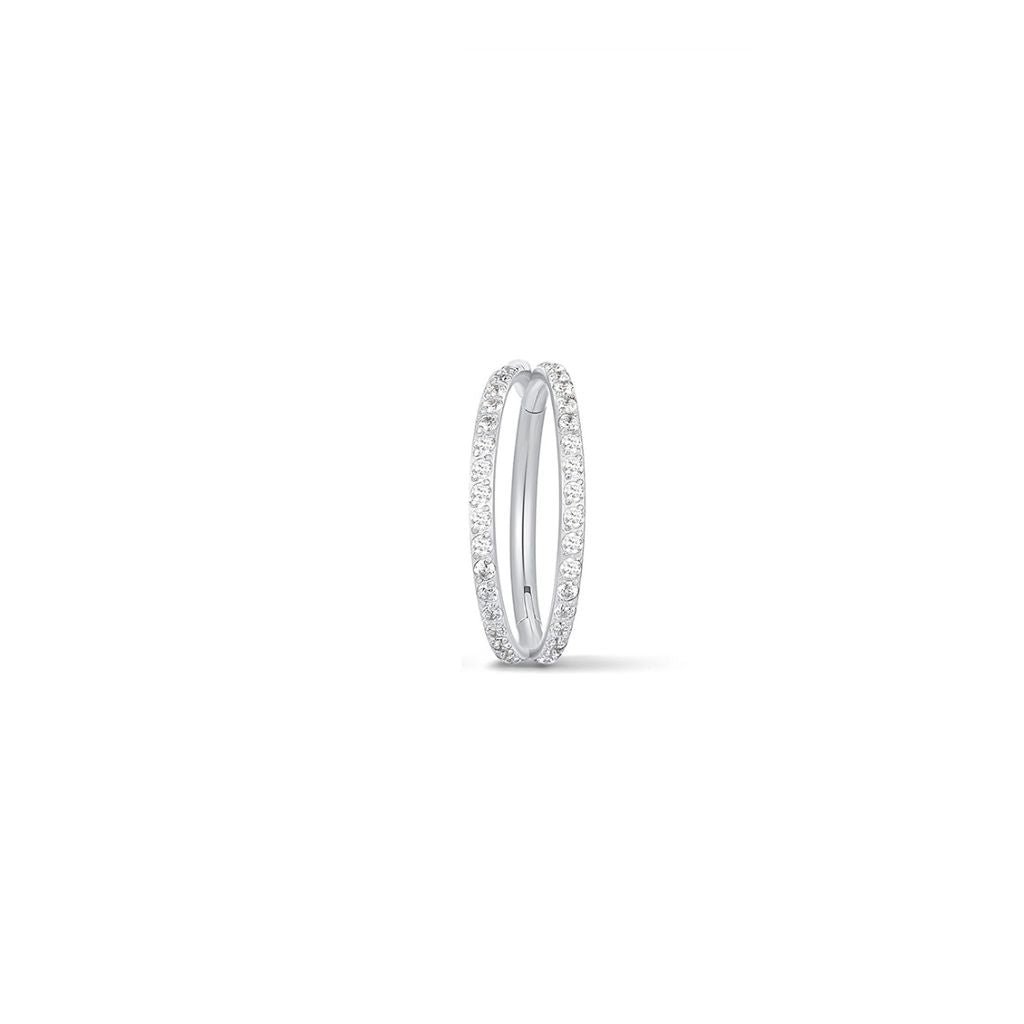 Titanium Double Hoop Cubic Zirconia Segment Ring - SkinKandy | Body Jewellery & Piercing Online Australia