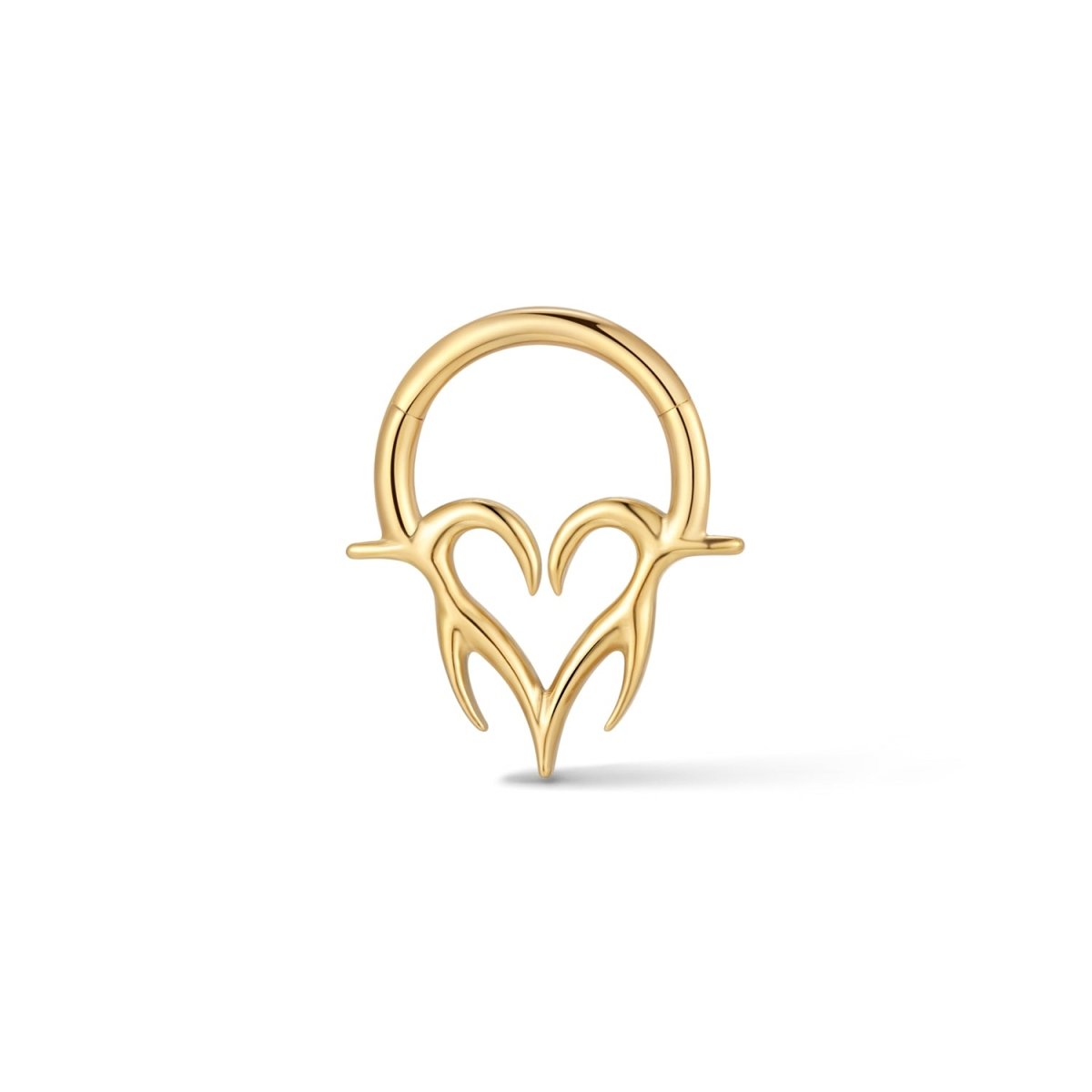 316L Stainless Steel Spike Heart Segment Ring - SkinKandy | Body Jewellery & Piercing Online Australia