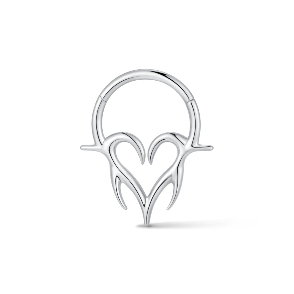 316L Stainless Steel Spike Heart Segment Ring - SkinKandy | Body Jewellery & Piercing Online Australia