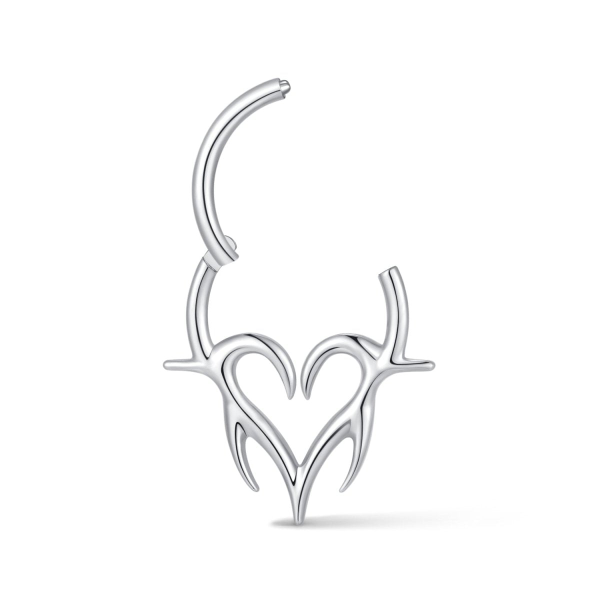 316L Stainless Steel Spike Heart Segment Ring - SkinKandy | Body Jewellery & Piercing Online Australia