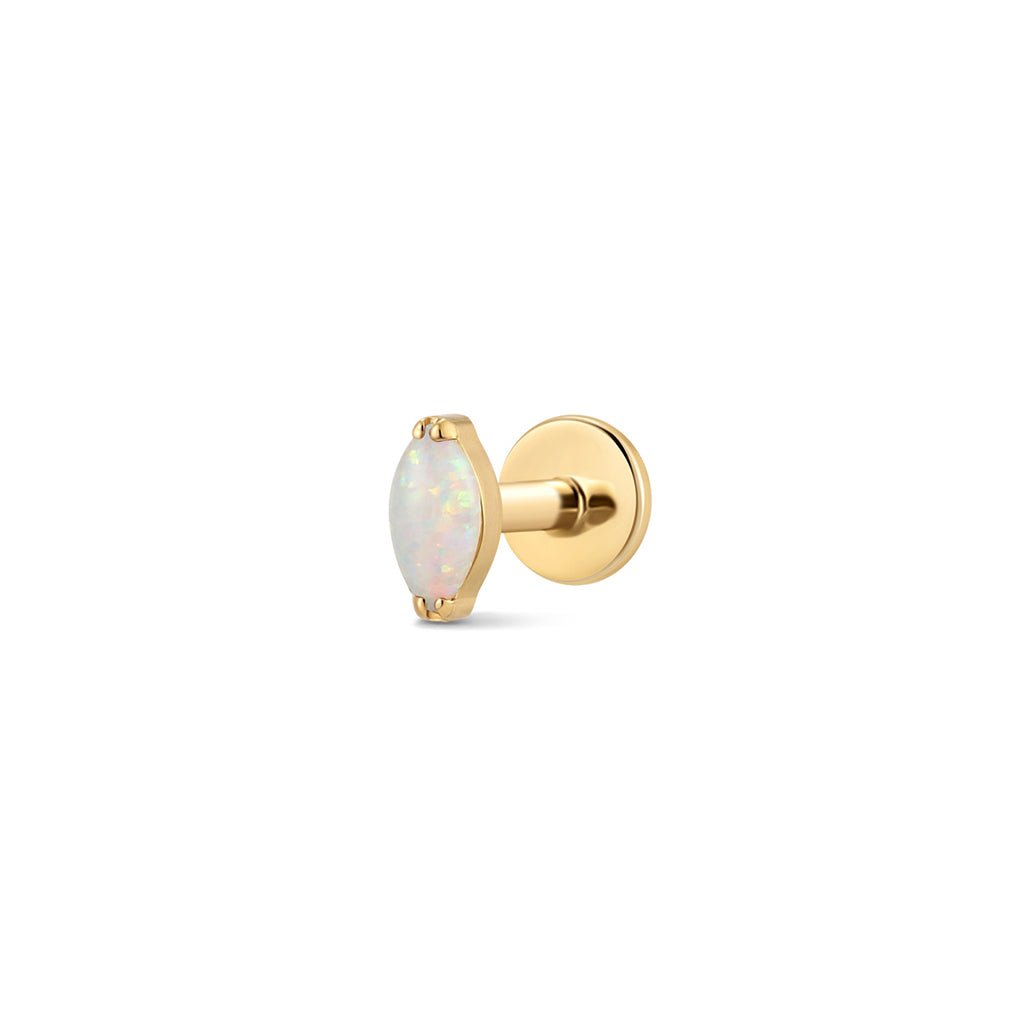 Titanium Internally Threaded Marquis Opalescent Flatback - SkinKandy | Body Jewellery & Piercing Online Australia