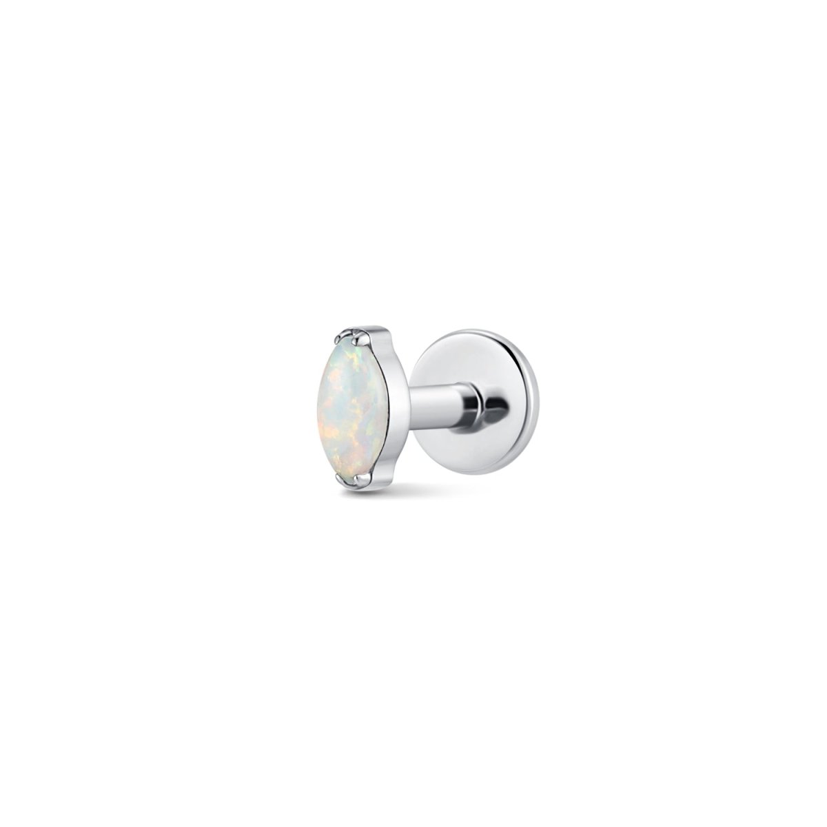 Titanium Internally Threaded Marquis Opalescent Flatback - SkinKandy | Body Jewellery & Piercing Online Australia