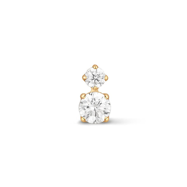 Titanium Internally Threaded Round Dual Cubic Zirconia Flatback