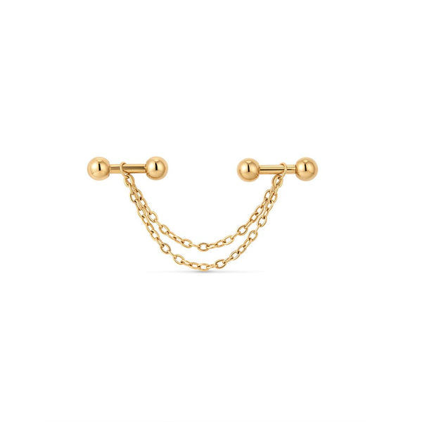 Titanium Externally Threaded Double Bar Industrial Chain Barbell