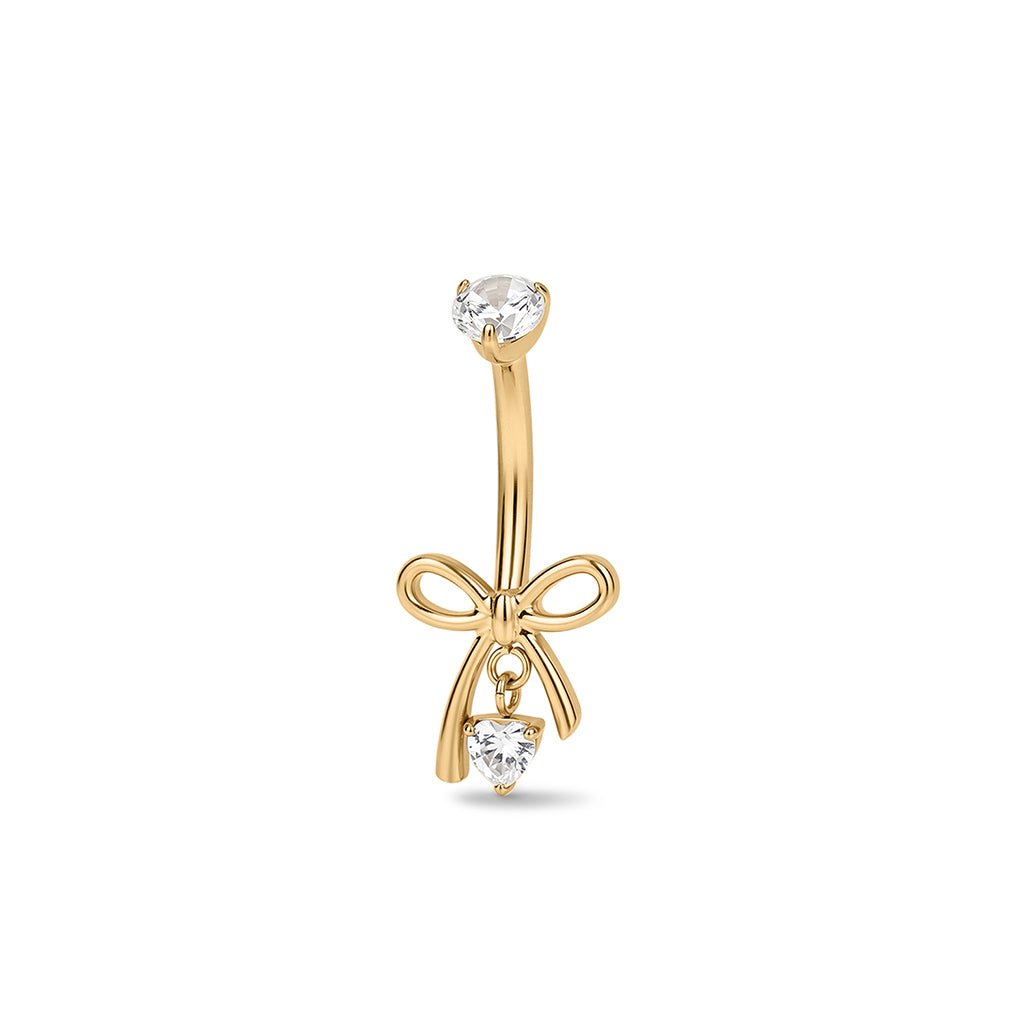 Titanium Internally Threaded Navel Bow Cubic Zirconia - SkinKandy | Body Jewellery & Piercing Online Australia