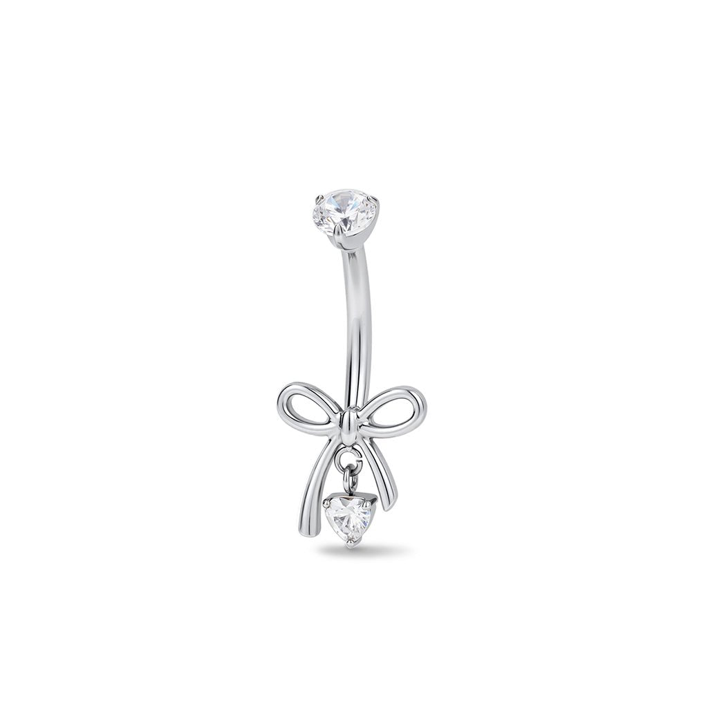 Titanium Internally Threaded Navel Bow Cubic Zirconia - SkinKandy | Body Jewellery & Piercing Online Australia